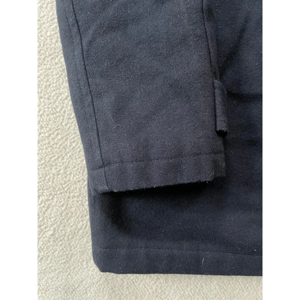Tommy Hilfiger Duffle‎ Coat Mens Small Navy Blue Wool Blend Toggle Hooded Jacket
